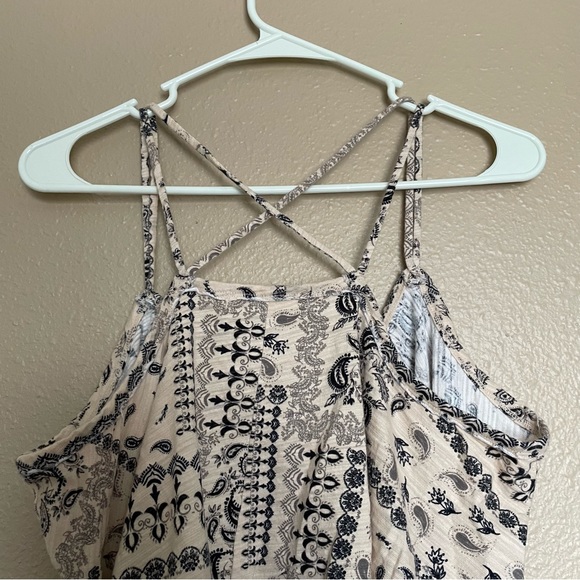 NWOT - FREE PEOPLE - WE THE FREE - Cream & Black Bandana Print - Strap Tank Top - Picture 4 of 11